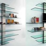 Shelves on the wall, glass