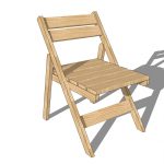 Presents a photo of a folding chair