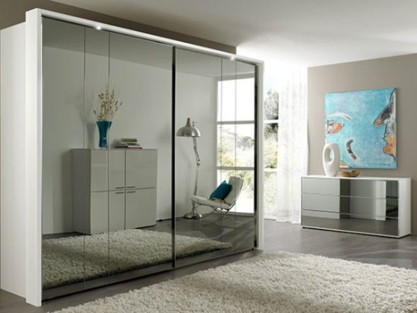 Large wardrobe with a mirror