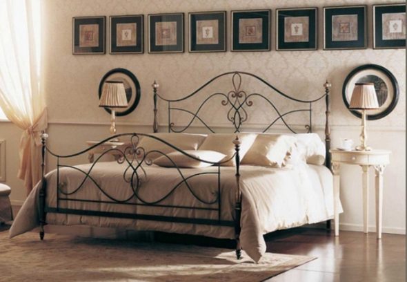 Bedroom with wrought bed