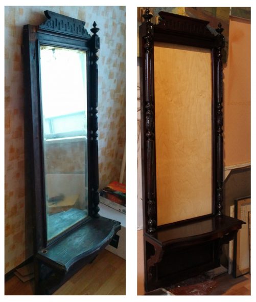 Antique floor mirror