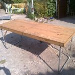Folding table for giving