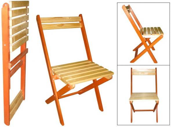 Folding chair na may backrest