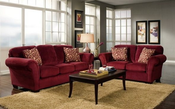 burgundy sofa upholstery