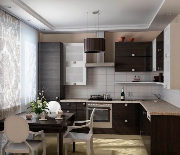 virtuvės dizainas modernaus stiliaus