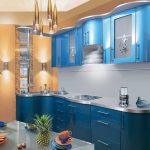 virtuvės spintos mėlynos