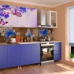 kitchen cabinets with print