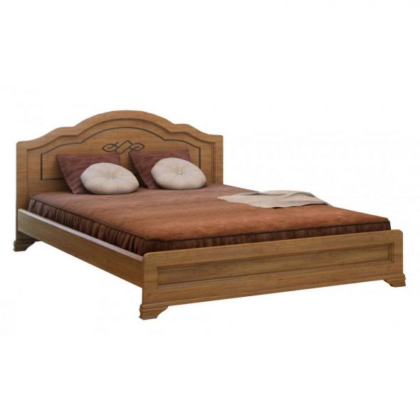 classic bed made of solid pine