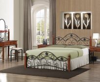 wrought iron beds in a modern interior