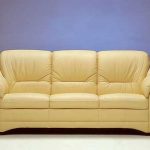 læder beige sofa