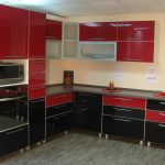 kitchen cabinets red black