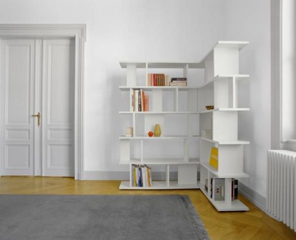 white corner shelves