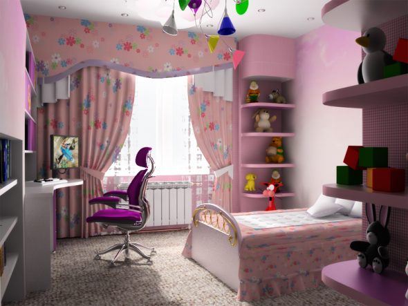 لإصدار غرفة للأطفال لفتاة