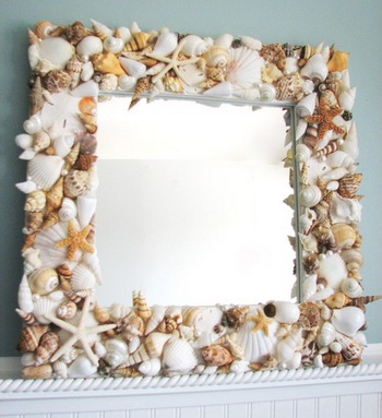 decoration of the mirror with shells