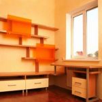 shelves for the student's workplace