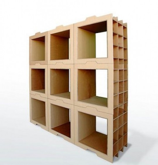 rectangular cardboard rack