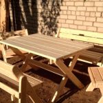 Wooden table for country rest
