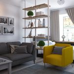 Design one-room apartment 37.5 square meters. m