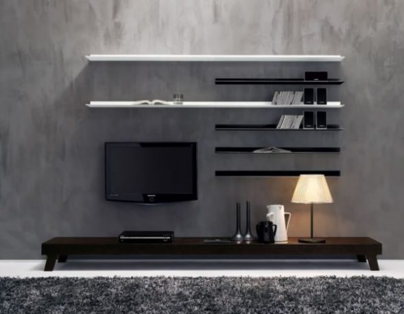 Wall design with tv
