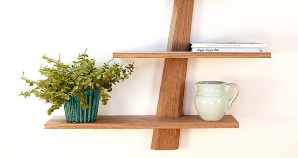 DIY oak shelves