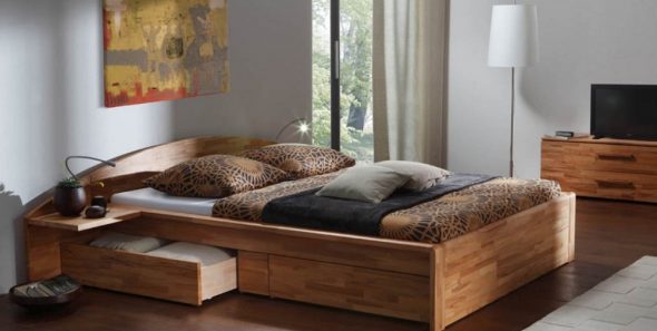 Double bed with drawers - comfort and practicality