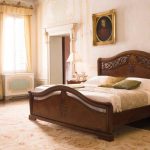 Italian bed made of solid wood