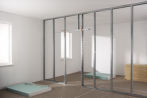 Frame for future partition with door