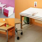 Desk with adjustable worktop