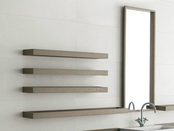 Wooden shelf for the bathroom do it yourself