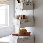 Shelves with wicker baskets