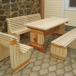 Garden benches and tables