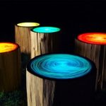Luminous wood tables