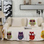 sofa cover with owls