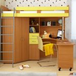 bunk bed with children's table