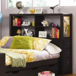 bed with shelves