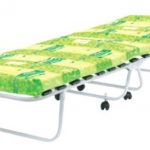 orthopedic folding bed with a mattress on wheels