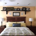 wall shelves above the bed