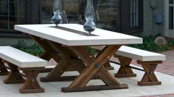 table and benches do-it-yourself