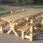 table and benches for giving