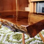 lacquered wood table