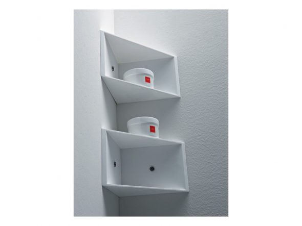 corner shelves in the bathroom