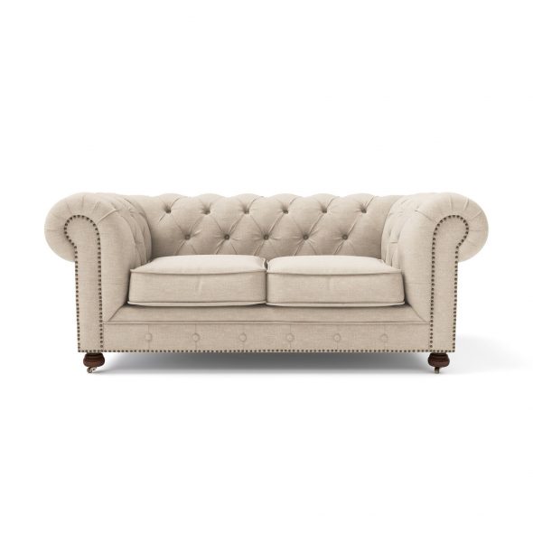 Chesterfield Ljuks soffa dubbel beige