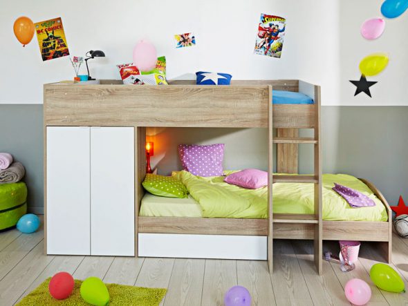 Bunk beds with wardrobes