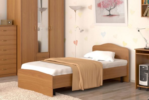 Single bed 90x200 cm Fairy + metal. ang base