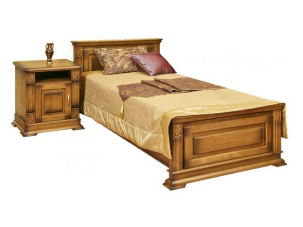 Pojedyncze drewniane łóżko