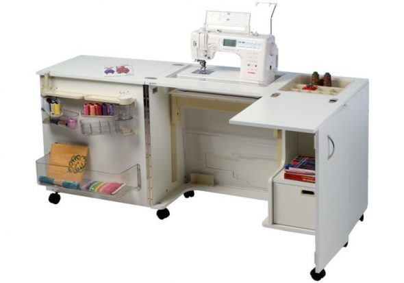Folding table for sewing machine