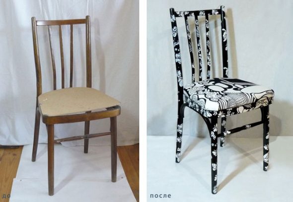 Restoration of the chair for the kitchen