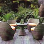 Garden furniture made of artificial rattan
