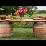 Garden furniture from old barrels