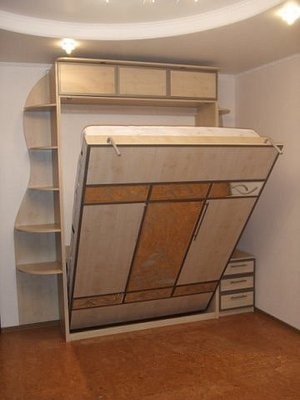 سرير خزانة مع آلية الرفع